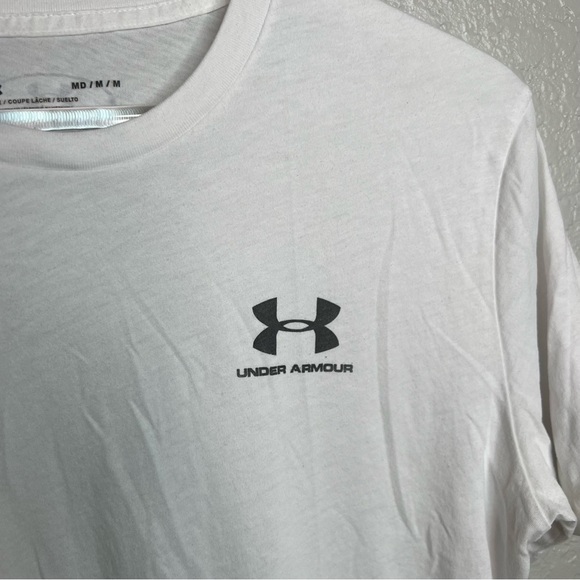 Men’s White Under Armour Loose/Coupe Shirt - Picture 3 of 7
